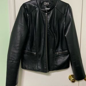 Black leather jacket